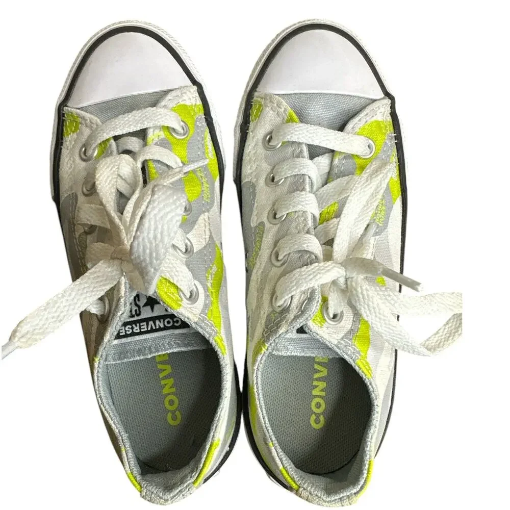Converse Chuck Taylor All Star 13‎ Low Top OX Neon Green/White Camo Youth Shoes